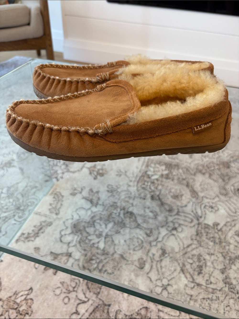 L.L. Bean “Wicked Good” Shearling-Lined Moccasin Slippers | W9
